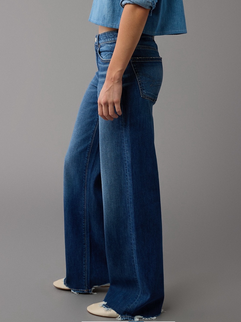 NWT AE Dreamy Drape Stretch Low Rise Baggy Wide Leg - Picture 4 of 10